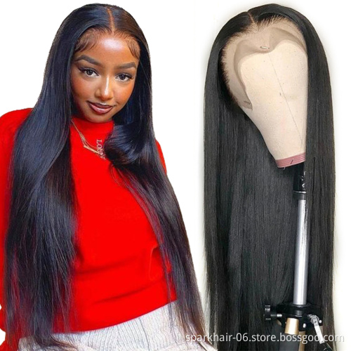 Factory Outlet Swiss 13X6 Hd Lace Frontal Wig Pre Plucked Brazilian Hair Wig With Black Women 100% Human Hair Wig Lace Front